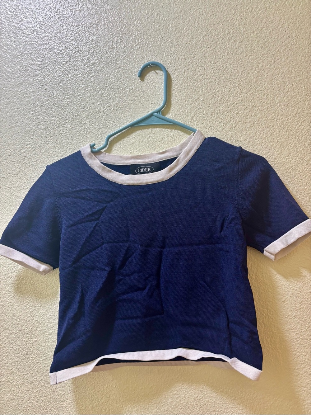 Cider Navy Blue Tee with White Trim